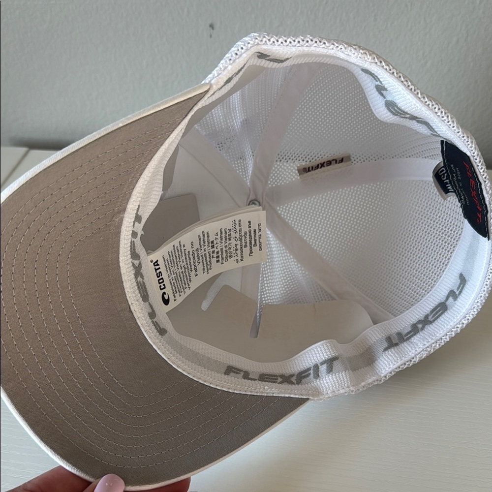 Costa White and Blue Trucker Cap with Wave Logo - Picture 4 of 5